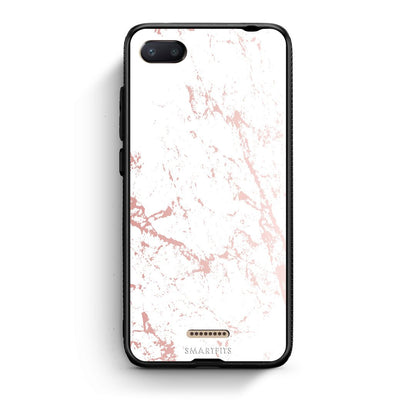 116 - Xiaomi Redmi 6A Pink Splash Marble case, cover, bumper