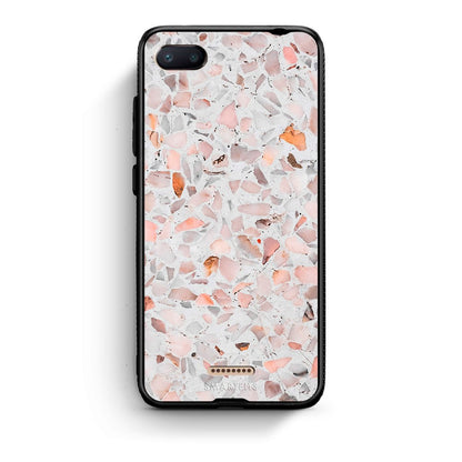 Xiaomi Redmi 6A Marble Terrazzo θήκη από τη Smartfits με σχέδιο στο πίσω μέρος και μαύρο περίβλημα | Smartphone case with colorful back and black bezels by Smartfits