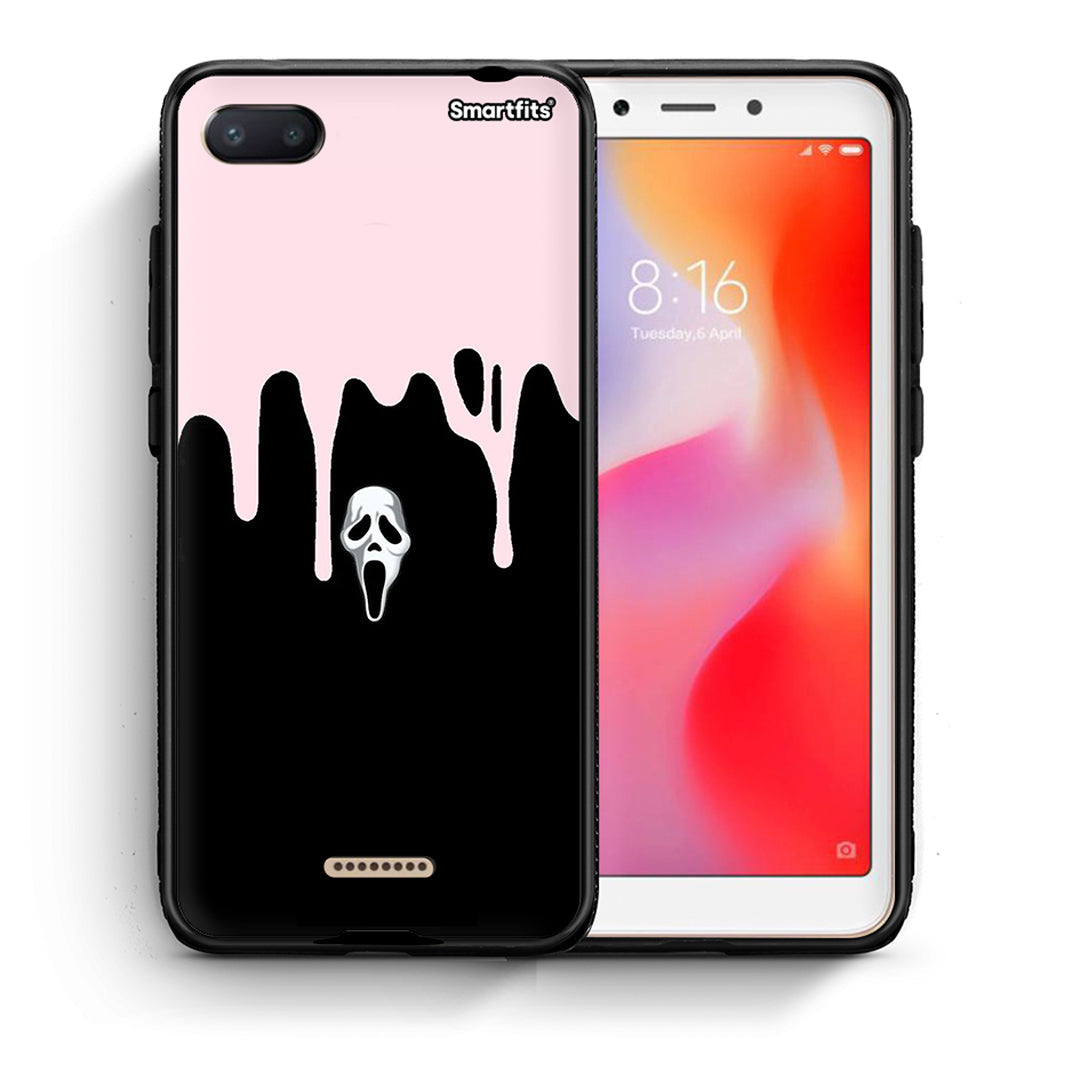 Θήκη Xiaomi Redmi 6A Melting Halloween Mask από τη Smartfits με σχέδιο στο πίσω μέρος και μαύρο περίβλημα | Xiaomi Redmi 6A Melting Halloween Mask case with colorful back and black bezels