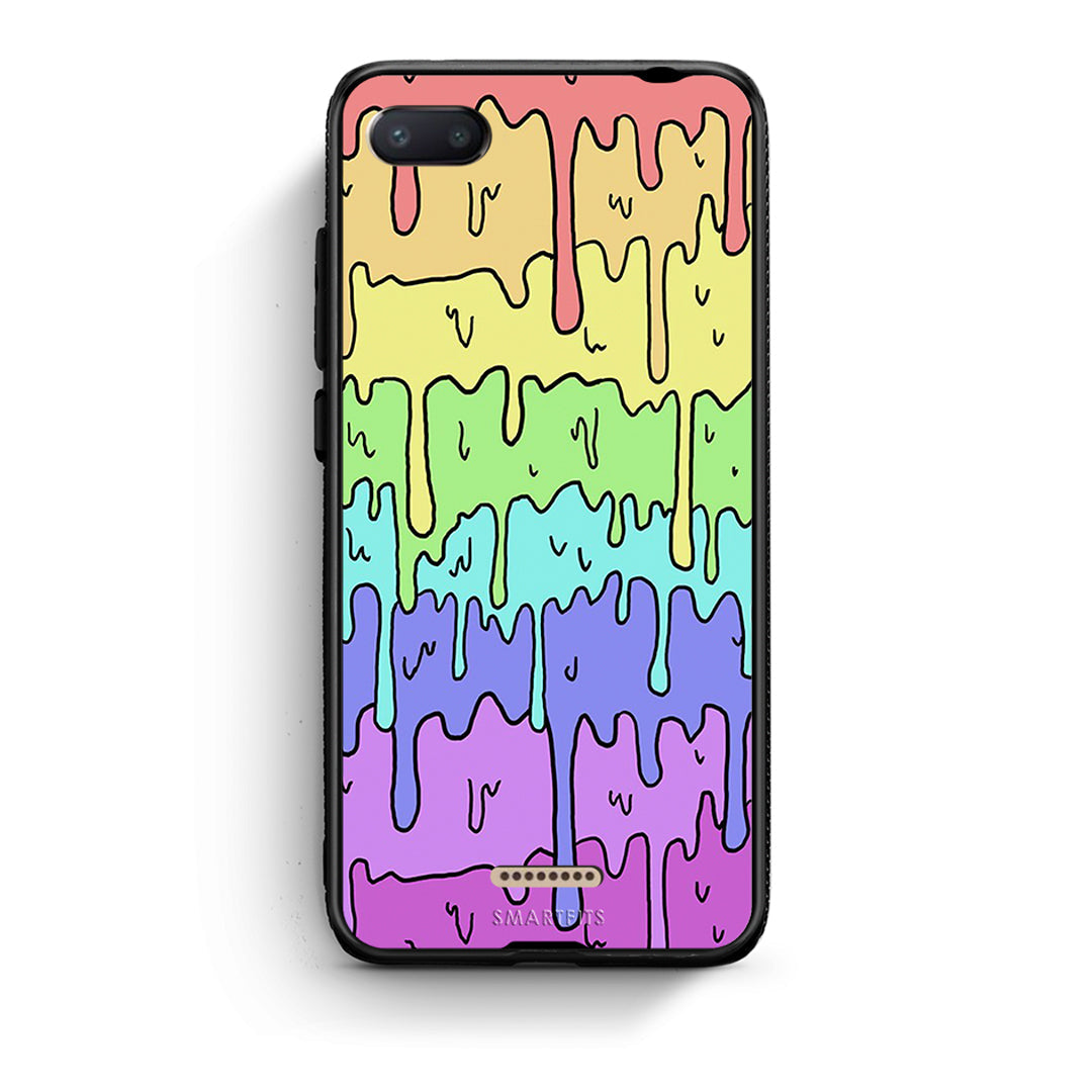 Xiaomi Redmi 6A Melting Rainbow θήκη από τη Smartfits με σχέδιο στο πίσω μέρος και μαύρο περίβλημα | Smartphone case with colorful back and black bezels by Smartfits