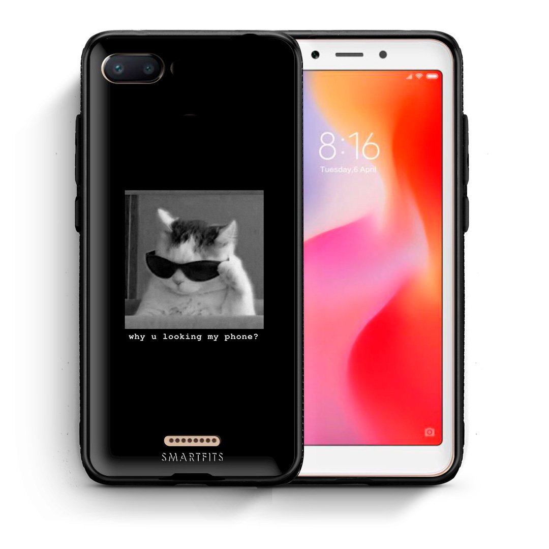 Θήκη Xiaomi Redmi 6A Meme Cat από τη Smartfits με σχέδιο στο πίσω μέρος και μαύρο περίβλημα | Xiaomi Redmi 6A Meme Cat case with colorful back and black bezels