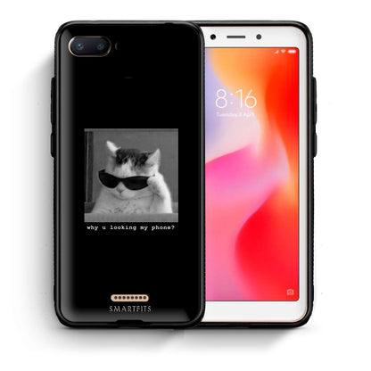 Θήκη Xiaomi Redmi 6A Meme Cat από τη Smartfits με σχέδιο στο πίσω μέρος και μαύρο περίβλημα | Xiaomi Redmi 6A Meme Cat case with colorful back and black bezels