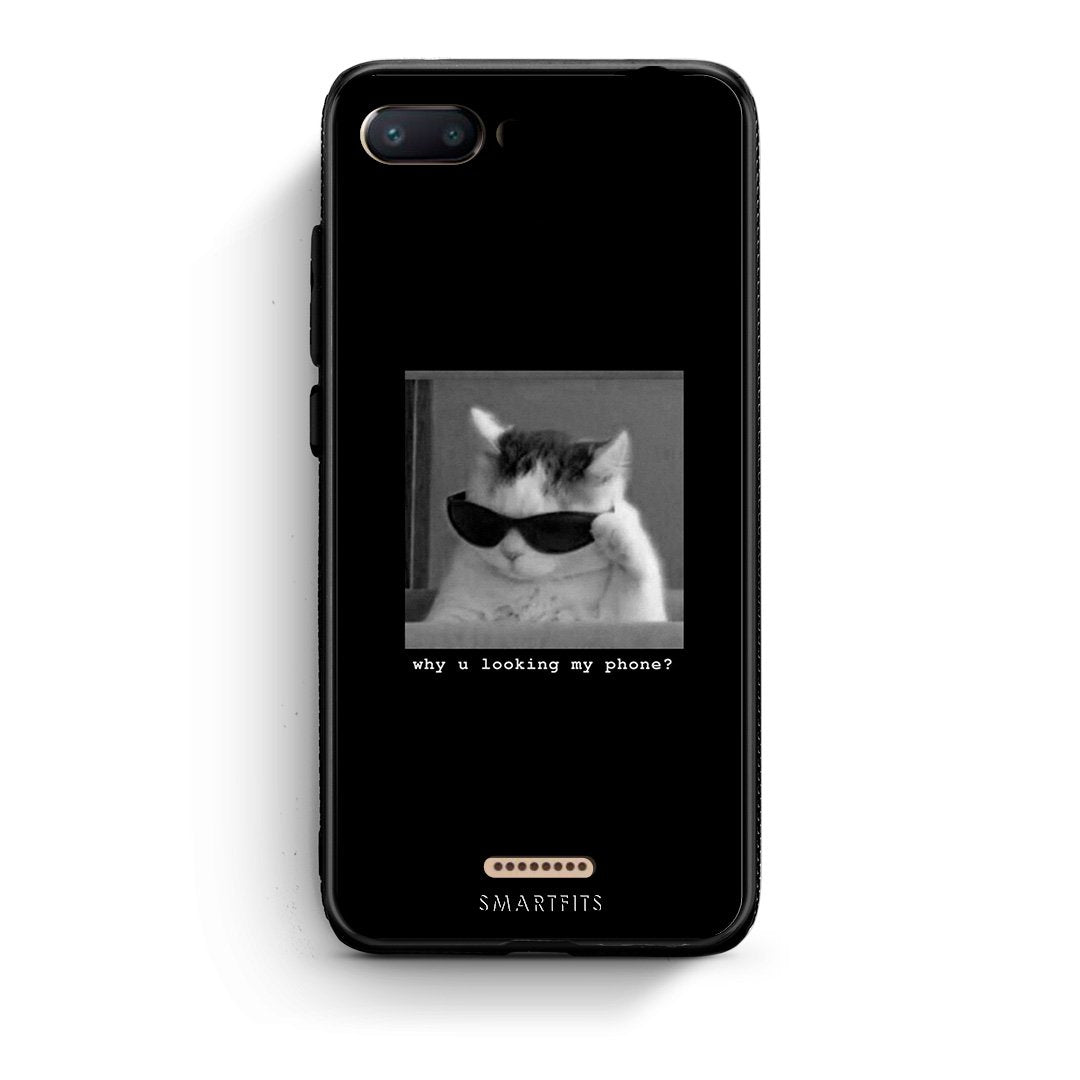 Xiaomi Redmi 6A Meme Cat θήκη από τη Smartfits με σχέδιο στο πίσω μέρος και μαύρο περίβλημα | Smartphone case with colorful back and black bezels by Smartfits