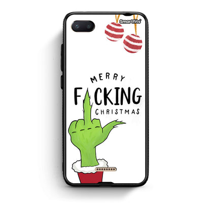 Xiaomi Redmi 6A Merry F Xmas θήκη από τη Smartfits με σχέδιο στο πίσω μέρος και μαύρο περίβλημα | Smartphone case with colorful back and black bezels by Smartfits