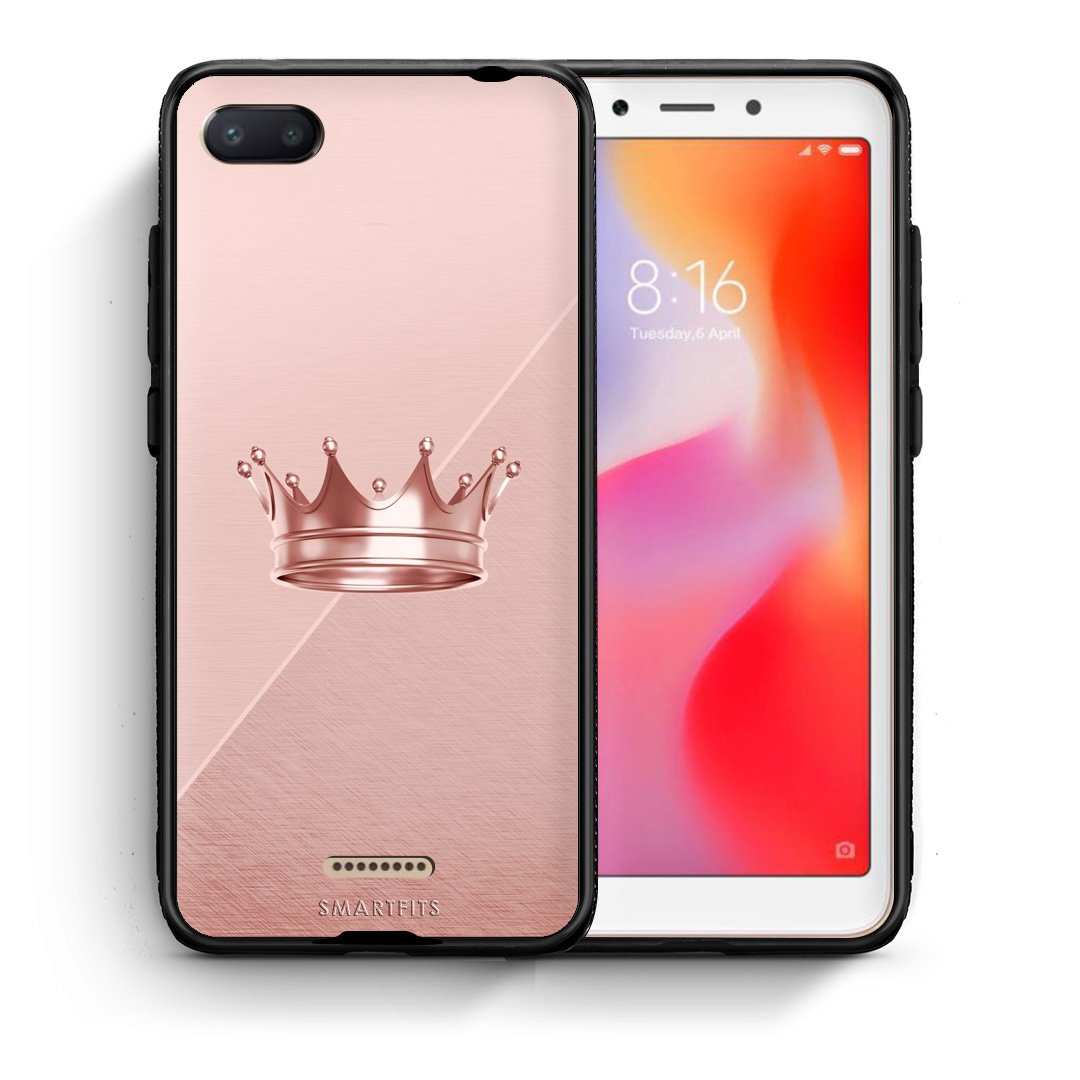 Θήκη Xiaomi Redmi 6A Crown Minimal από τη Smartfits με σχέδιο στο πίσω μέρος και μαύρο περίβλημα | Xiaomi Redmi 6A Crown Minimal case with colorful back and black bezels