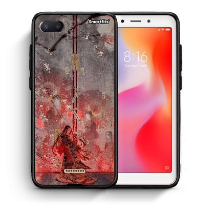 Θήκη Xiaomi Redmi 6A Nezuko Kamado από τη Smartfits με σχέδιο στο πίσω μέρος και μαύρο περίβλημα | Xiaomi Redmi 6A Nezuko Kamado case with colorful back and black bezels