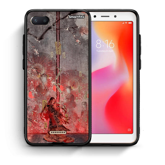 Θήκη Xiaomi Redmi 6A Nezuko Kamado από τη Smartfits με σχέδιο στο πίσω μέρος και μαύρο περίβλημα | Xiaomi Redmi 6A Nezuko Kamado case with colorful back and black bezels