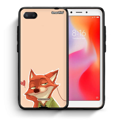 Θήκη Xiaomi Redmi 6A Nick Wilde And Judy Hopps Love 1 από τη Smartfits με σχέδιο στο πίσω μέρος και μαύρο περίβλημα | Xiaomi Redmi 6A Nick Wilde And Judy Hopps Love 1 case with colorful back and black bezels
