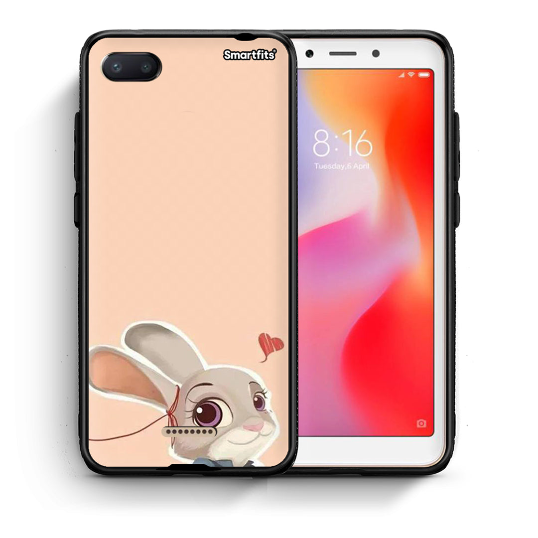 Θήκη Xiaomi Redmi 6A Nick Wilde And Judy Hopps Love 2 από τη Smartfits με σχέδιο στο πίσω μέρος και μαύρο περίβλημα | Xiaomi Redmi 6A Nick Wilde And Judy Hopps Love 2 case with colorful back and black bezels