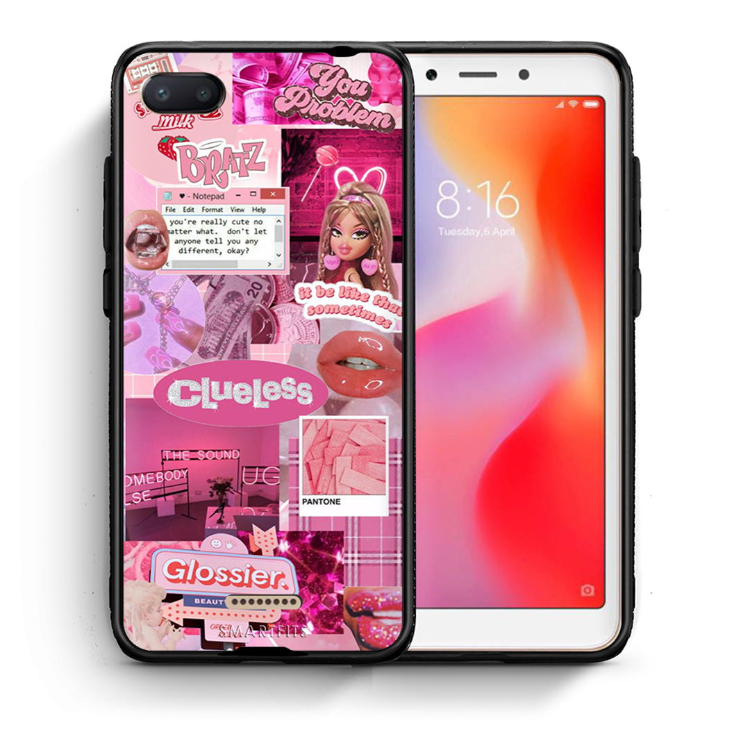 Θήκη Αγίου Βαλεντίνου Xiaomi Redmi 6A Pink Love από τη Smartfits με σχέδιο στο πίσω μέρος και μαύρο περίβλημα | Xiaomi Redmi 6A Pink Love case with colorful back and black bezels