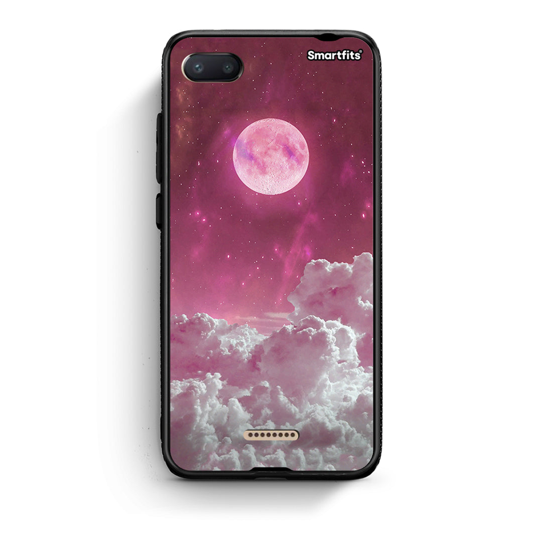 Xiaomi Redmi 6A Pink Moon Θήκη από τη Smartfits με σχέδιο στο πίσω μέρος και μαύρο περίβλημα | Smartphone case with colorful back and black bezels by Smartfits