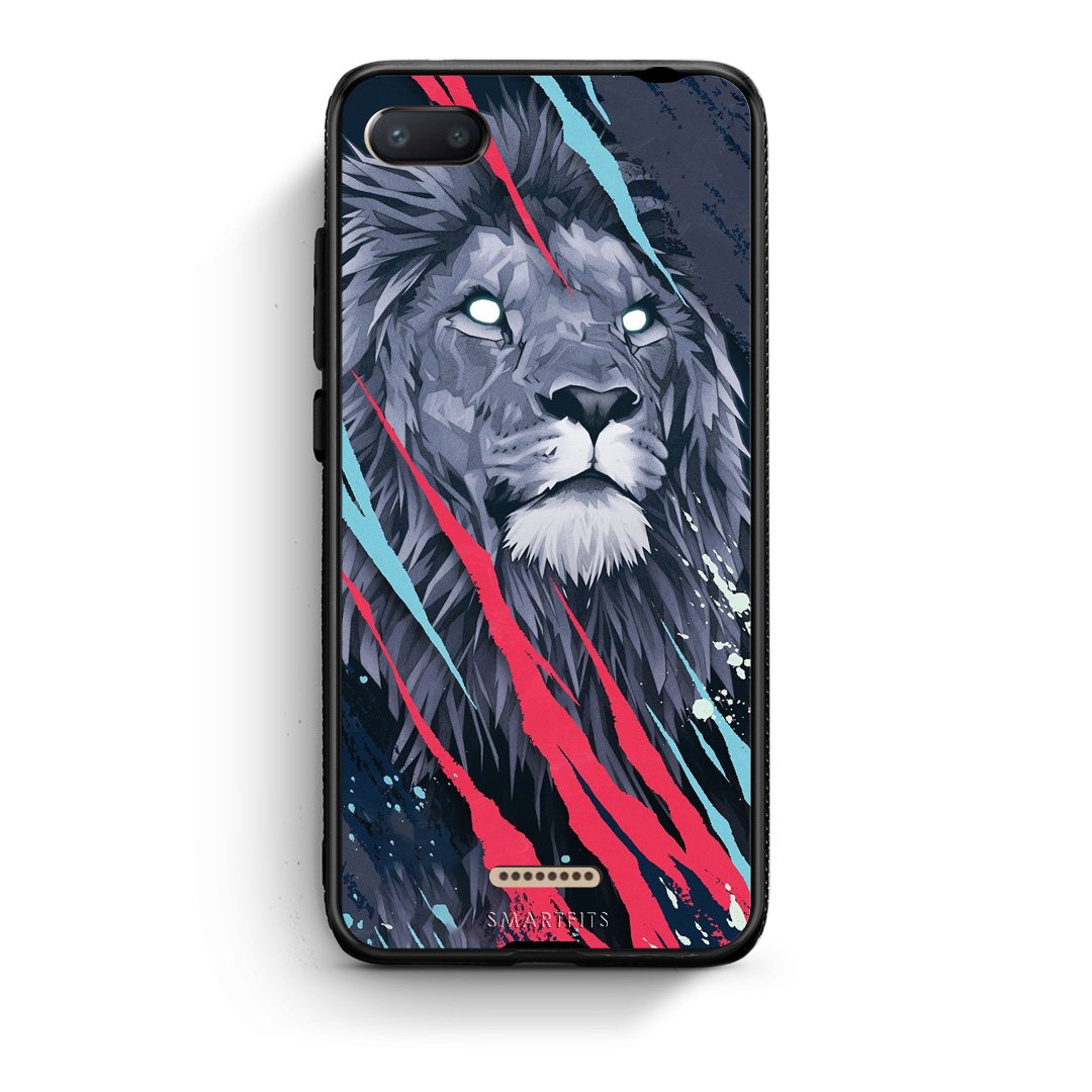 4 - Xiaomi Redmi 6A Lion Designer PopArt case, cover, bumper