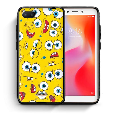 Θήκη Xiaomi Redmi 6A Sponge PopArt από τη Smartfits με σχέδιο στο πίσω μέρος και μαύρο περίβλημα | Xiaomi Redmi 6A Sponge PopArt case with colorful back and black bezels