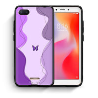 Thumbnail for Θήκη Αγίου Βαλεντίνου Xiaomi Redmi 6A Purple Mariposa από τη Smartfits με σχέδιο στο πίσω μέρος και μαύρο περίβλημα | Xiaomi Redmi 6A Purple Mariposa case with colorful back and black bezels