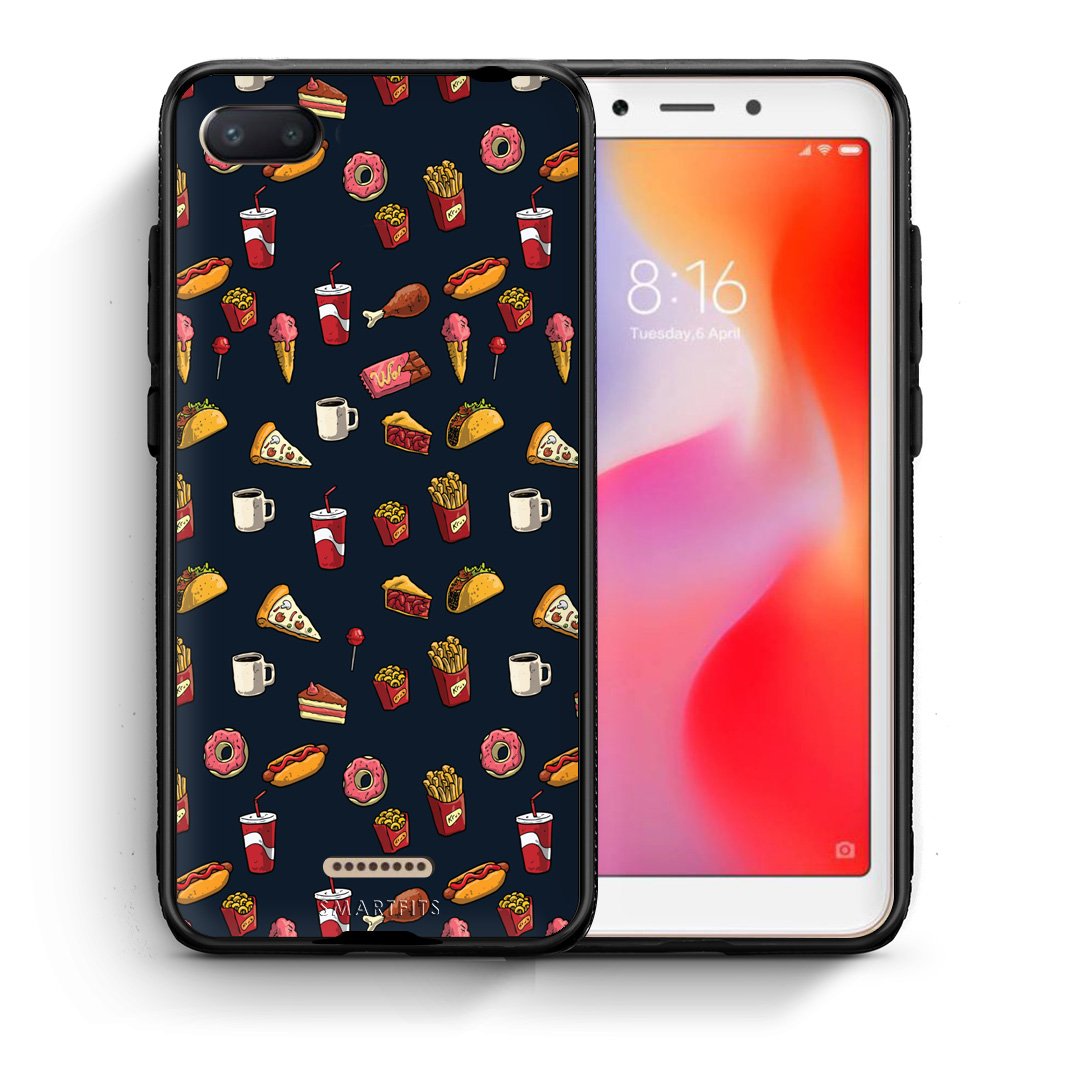 Θήκη Xiaomi Redmi 6A Hungry Random από τη Smartfits με σχέδιο στο πίσω μέρος και μαύρο περίβλημα | Xiaomi Redmi 6A Hungry Random case with colorful back and black bezels