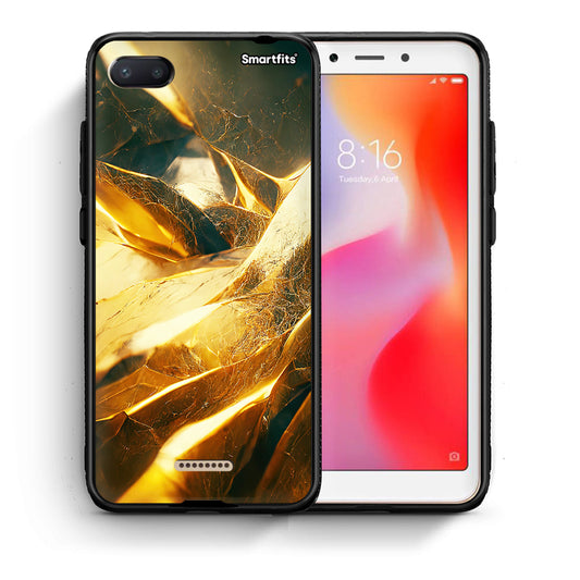 Θήκη Xiaomi Redmi 6A Real Gold από τη Smartfits με σχέδιο στο πίσω μέρος και μαύρο περίβλημα | Xiaomi Redmi 6A Real Gold case with colorful back and black bezels