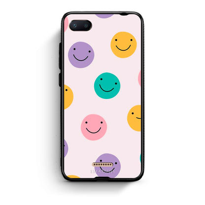 Xiaomi Redmi 6A Smiley Faces θήκη από τη Smartfits με σχέδιο στο πίσω μέρος και μαύρο περίβλημα | Smartphone case with colorful back and black bezels by Smartfits