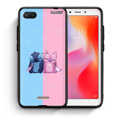 Θήκη Xiaomi Redmi 6A Stitch And Angel από τη Smartfits με σχέδιο στο πίσω μέρος και μαύρο περίβλημα | Xiaomi Redmi 6A Stitch And Angel case with colorful back and black bezels