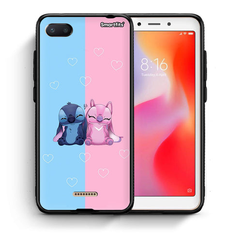 Θήκη Xiaomi Redmi 6A Stitch And Angel από τη Smartfits με σχέδιο στο πίσω μέρος και μαύρο περίβλημα | Xiaomi Redmi 6A Stitch And Angel case with colorful back and black bezels