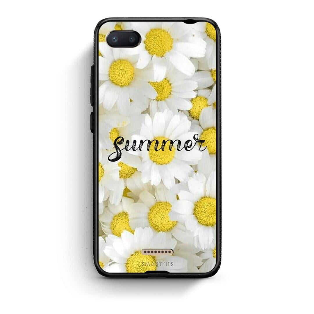 Xiaomi Redmi 6A Summer Daisies Θήκη από τη Smartfits με σχέδιο στο πίσω μέρος και μαύρο περίβλημα | Smartphone case with colorful back and black bezels by Smartfits