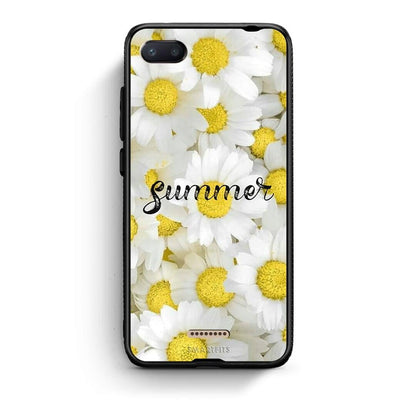 Xiaomi Redmi 6A Summer Daisies Θήκη από τη Smartfits με σχέδιο στο πίσω μέρος και μαύρο περίβλημα | Smartphone case with colorful back and black bezels by Smartfits
