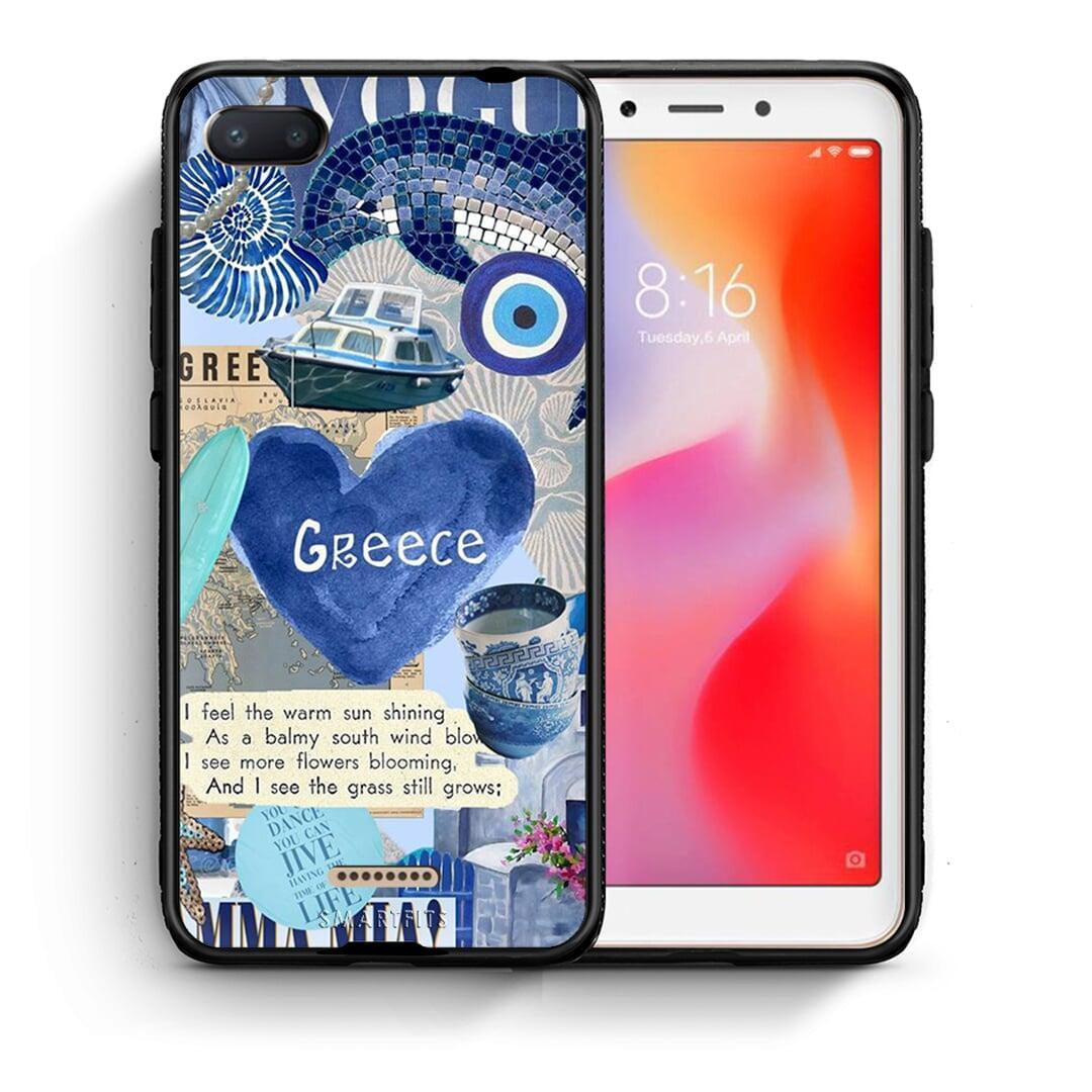 Θήκη Xiaomi Redmi 6A Summer In Greece από τη Smartfits με σχέδιο στο πίσω μέρος και μαύρο περίβλημα | Xiaomi Redmi 6A Summer In Greece case with colorful back and black bezels