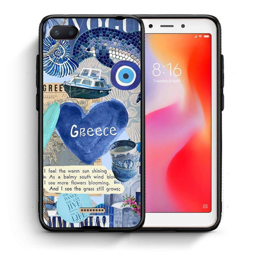Θήκη Xiaomi Redmi 6A Summer In Greece από τη Smartfits με σχέδιο στο πίσω μέρος και μαύρο περίβλημα | Xiaomi Redmi 6A Summer In Greece case with colorful back and black bezels