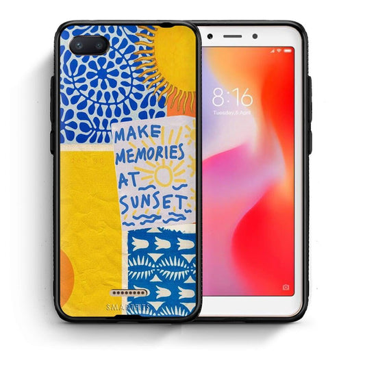 Θήκη Xiaomi Redmi 6A Sunset Memories από τη Smartfits με σχέδιο στο πίσω μέρος και μαύρο περίβλημα | Xiaomi Redmi 6A Sunset Memories case with colorful back and black bezels
