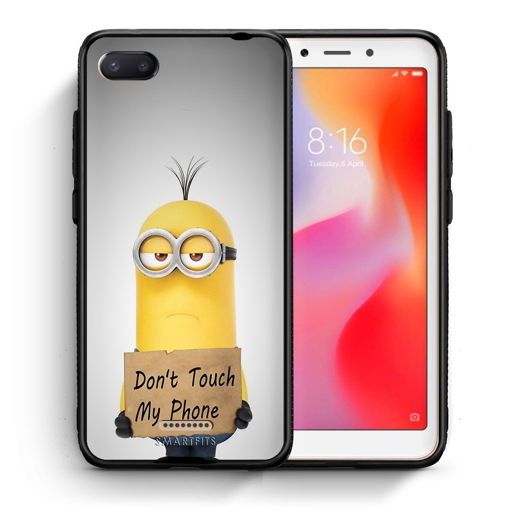 Θήκη Xiaomi Redmi 6A Minion Text από τη Smartfits με σχέδιο στο πίσω μέρος και μαύρο περίβλημα | Xiaomi Redmi 6A Minion Text case with colorful back and black bezels