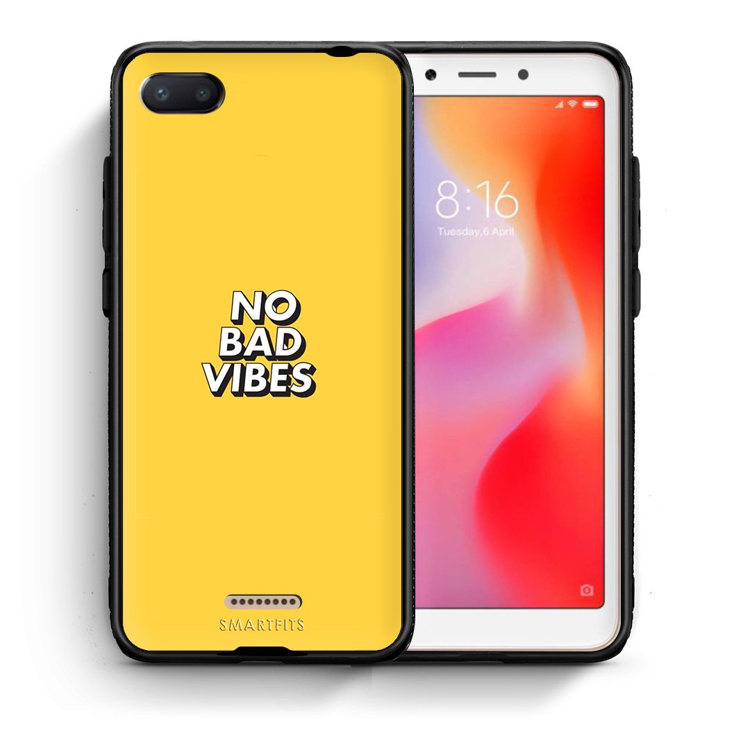 Θήκη Xiaomi Redmi 6A Vibes Text από τη Smartfits με σχέδιο στο πίσω μέρος και μαύρο περίβλημα | Xiaomi Redmi 6A Vibes Text case with colorful back and black bezels