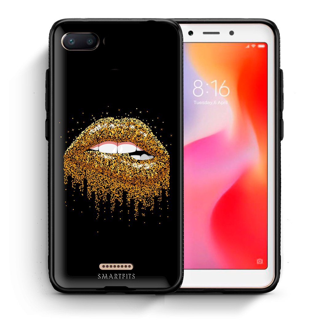Θήκη Xiaomi Redmi 6A Golden Valentine από τη Smartfits με σχέδιο στο πίσω μέρος και μαύρο περίβλημα | Xiaomi Redmi 6A Golden Valentine case with colorful back and black bezels