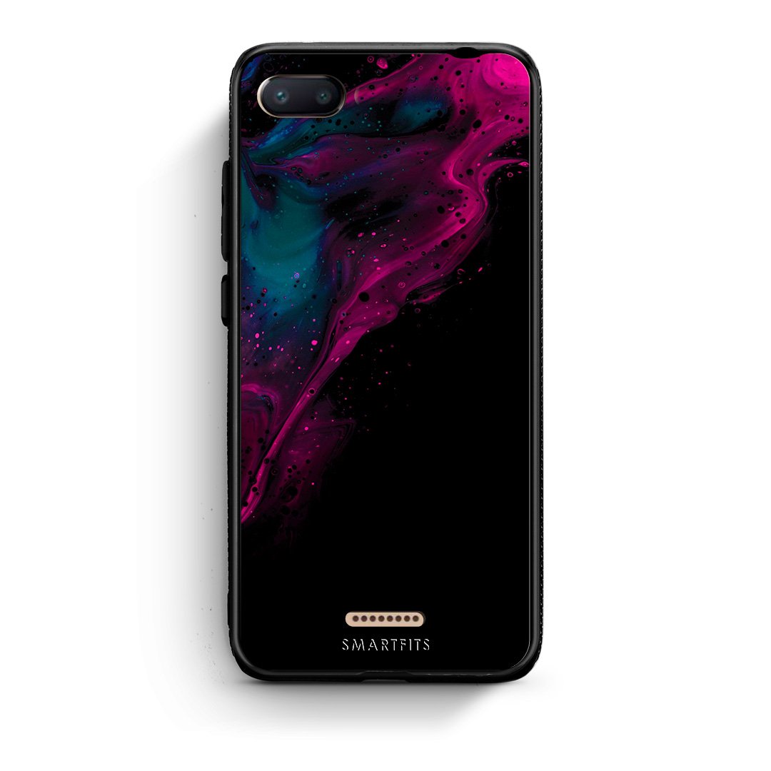 4 - Xiaomi Redmi 6A Pink Black Watercolor case, cover, bumper
