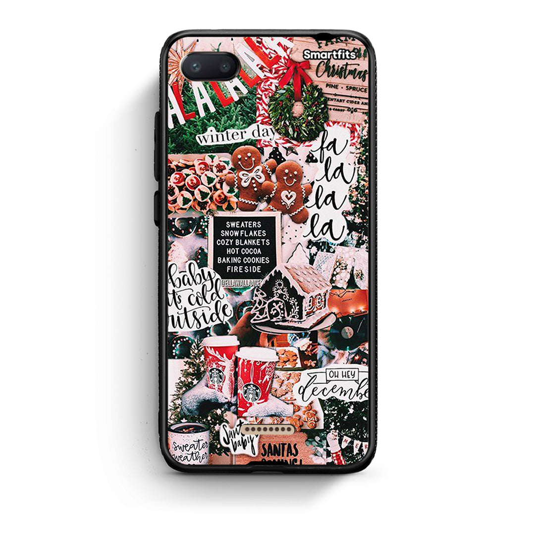 Xiaomi Redmi 6A Xmas Habbits θήκη από τη Smartfits με σχέδιο στο πίσω μέρος και μαύρο περίβλημα | Smartphone case with colorful back and black bezels by Smartfits