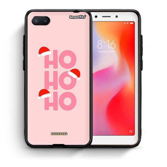 Θήκη Xiaomi Redmi 6A Xmas Ho Ho Ho από τη Smartfits με σχέδιο στο πίσω μέρος και μαύρο περίβλημα | Xiaomi Redmi 6A Xmas Ho Ho Ho case with colorful back and black bezels