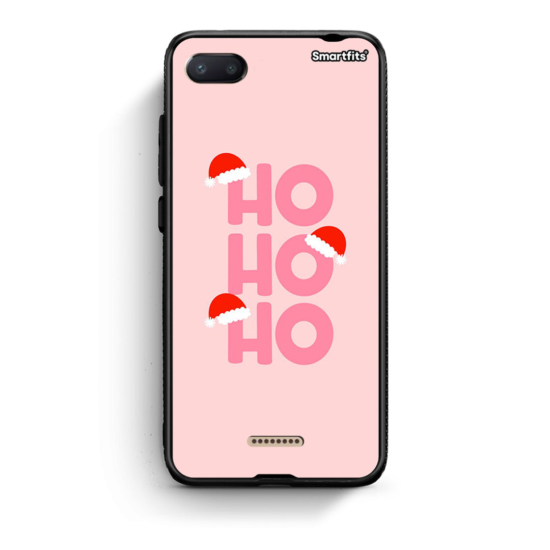 Xiaomi Redmi 6A Xmas Ho Ho Ho θήκη από τη Smartfits με σχέδιο στο πίσω μέρος και μαύρο περίβλημα | Smartphone case with colorful back and black bezels by Smartfits