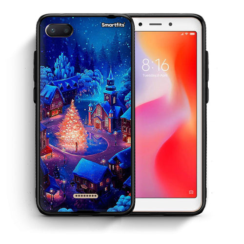 Θήκη Xiaomi Redmi 6A Xmas Village από τη Smartfits με σχέδιο στο πίσω μέρος και μαύρο περίβλημα | Xiaomi Redmi 6A Xmas Village case with colorful back and black bezels
