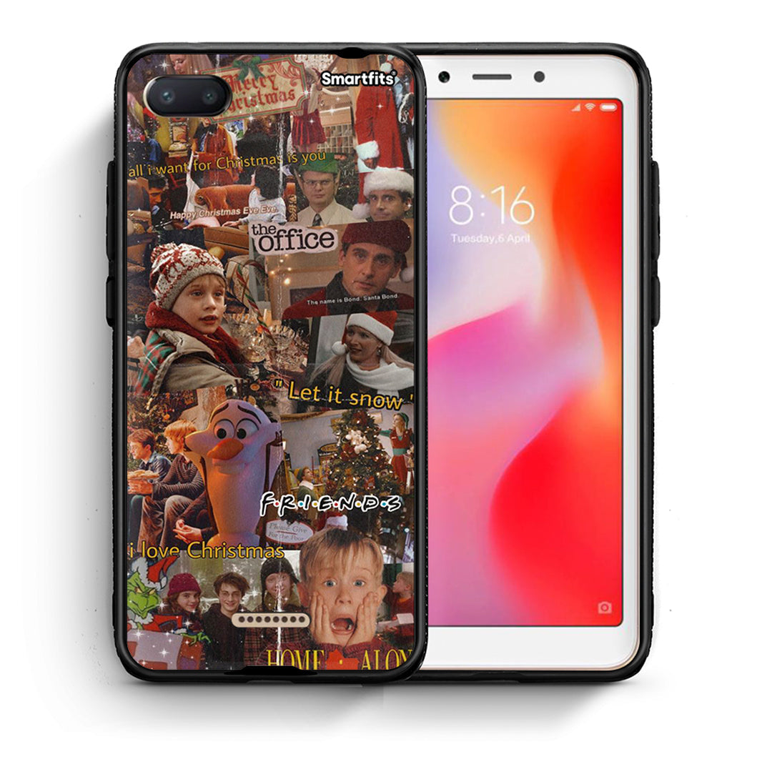 Θήκη Xiaomi Redmi 6A Xmas Wishes από τη Smartfits με σχέδιο στο πίσω μέρος και μαύρο περίβλημα | Xiaomi Redmi 6A Xmas Wishes case with colorful back and black bezels