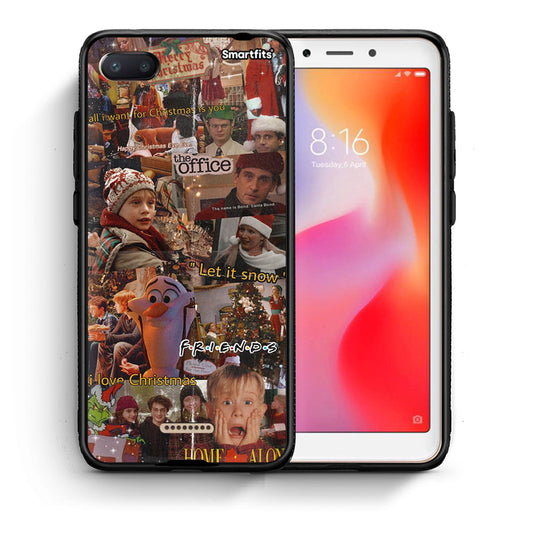 Θήκη Xiaomi Redmi 6A Xmas Wishes από τη Smartfits με σχέδιο στο πίσω μέρος και μαύρο περίβλημα | Xiaomi Redmi 6A Xmas Wishes case with colorful back and black bezels