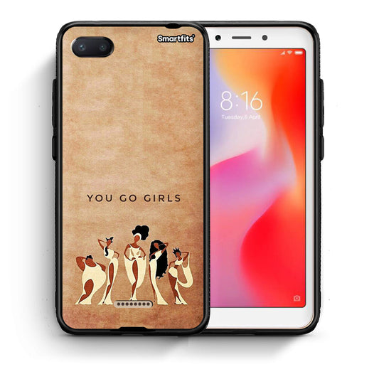 Θήκη Xiaomi Redmi 6A You Go Girl από τη Smartfits με σχέδιο στο πίσω μέρος και μαύρο περίβλημα | Xiaomi Redmi 6A You Go Girl case with colorful back and black bezels