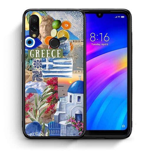 Θήκη Xiaomi Redmi 7 All Greek από τη Smartfits με σχέδιο στο πίσω μέρος και μαύρο περίβλημα | Xiaomi Redmi 7 All Greek case with colorful back and black bezels
