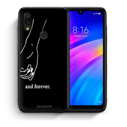 Θήκη Αγίου Βαλεντίνου Xiaomi Redmi 7 Always & Forever 2 από τη Smartfits με σχέδιο στο πίσω μέρος και μαύρο περίβλημα | Xiaomi Redmi 7 Always & Forever 2 case with colorful back and black bezels