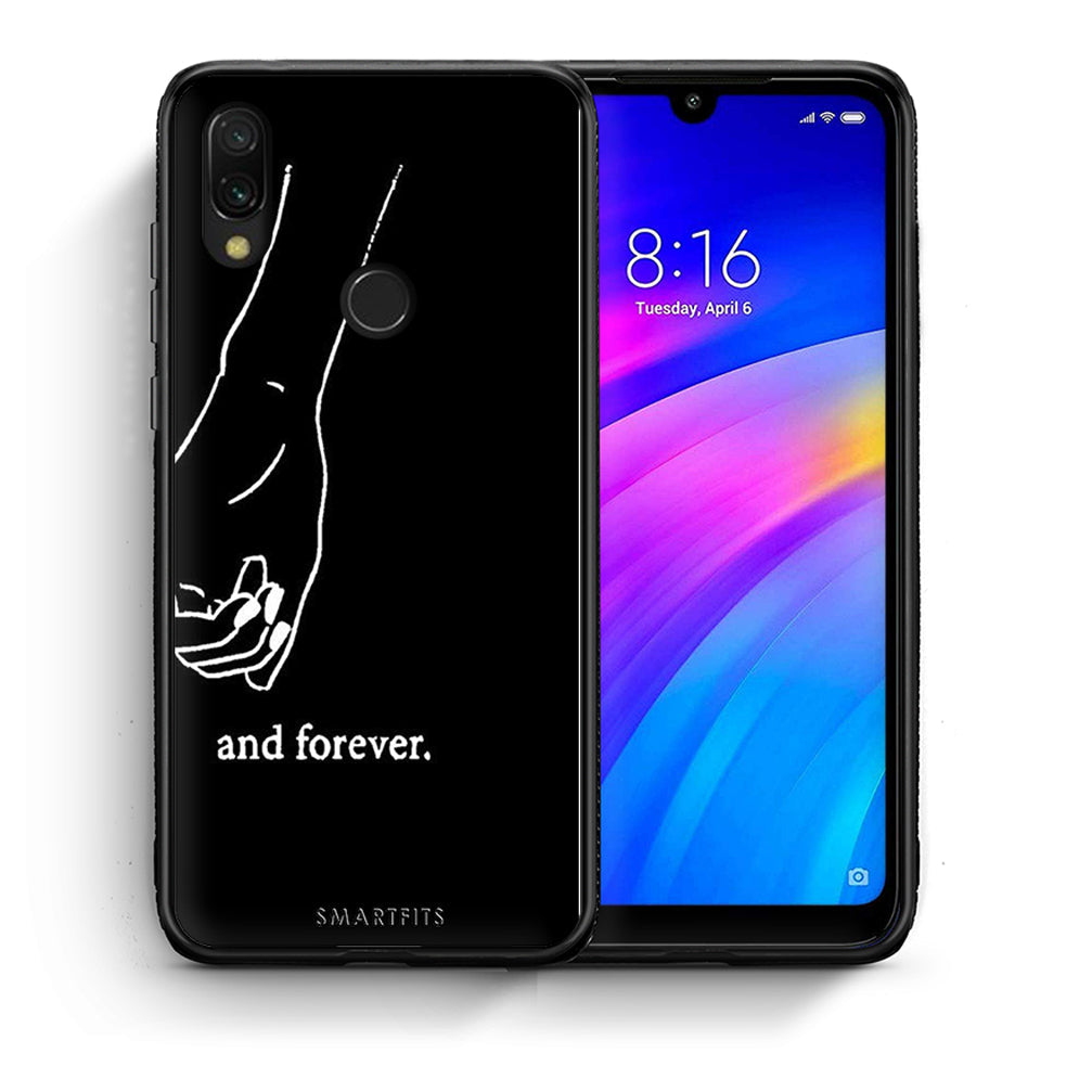 Θήκη Αγίου Βαλεντίνου Xiaomi Redmi 7 Always & Forever 2 από τη Smartfits με σχέδιο στο πίσω μέρος και μαύρο περίβλημα | Xiaomi Redmi 7 Always & Forever 2 case with colorful back and black bezels