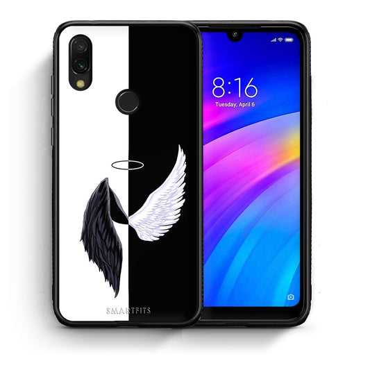 Θήκη Xiaomi Redmi 7 Angels Demons από τη Smartfits με σχέδιο στο πίσω μέρος και μαύρο περίβλημα | Xiaomi Redmi 7 Angels Demons case with colorful back and black bezels