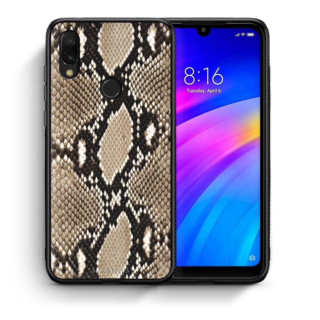 Θήκη Xiaomi Redmi 7 Fashion Snake Animal από τη Smartfits με σχέδιο στο πίσω μέρος και μαύρο περίβλημα | Xiaomi Redmi 7 Fashion Snake Animal case with colorful back and black bezels