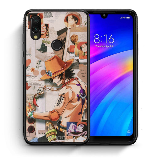 Θήκη Xiaomi Redmi 7 Anime Collage από τη Smartfits με σχέδιο στο πίσω μέρος και μαύρο περίβλημα | Xiaomi Redmi 7 Anime Collage case with colorful back and black bezels