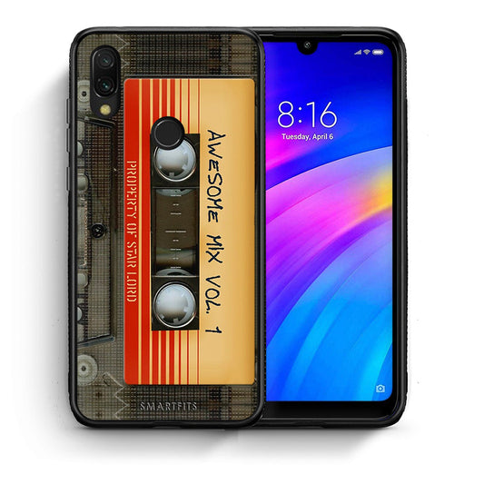 Θήκη Xiaomi Redmi 7 Awesome Mix από τη Smartfits με σχέδιο στο πίσω μέρος και μαύρο περίβλημα | Xiaomi Redmi 7 Awesome Mix case with colorful back and black bezels