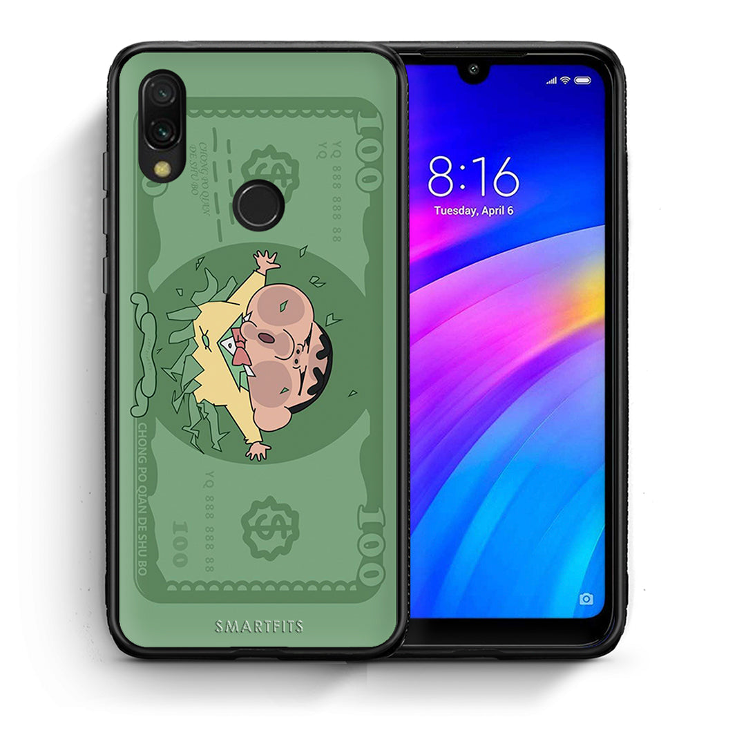 Θήκη Αγίου Βαλεντίνου Xiaomi Redmi 7 Big Money από τη Smartfits με σχέδιο στο πίσω μέρος και μαύρο περίβλημα | Xiaomi Redmi 7 Big Money case with colorful back and black bezels