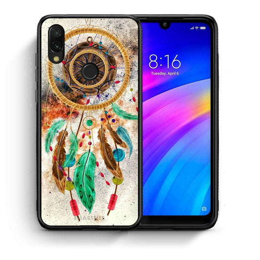 Θήκη Xiaomi Redmi 7 DreamCatcher Boho από τη Smartfits με σχέδιο στο πίσω μέρος και μαύρο περίβλημα | Xiaomi Redmi 7 DreamCatcher Boho case with colorful back and black bezels