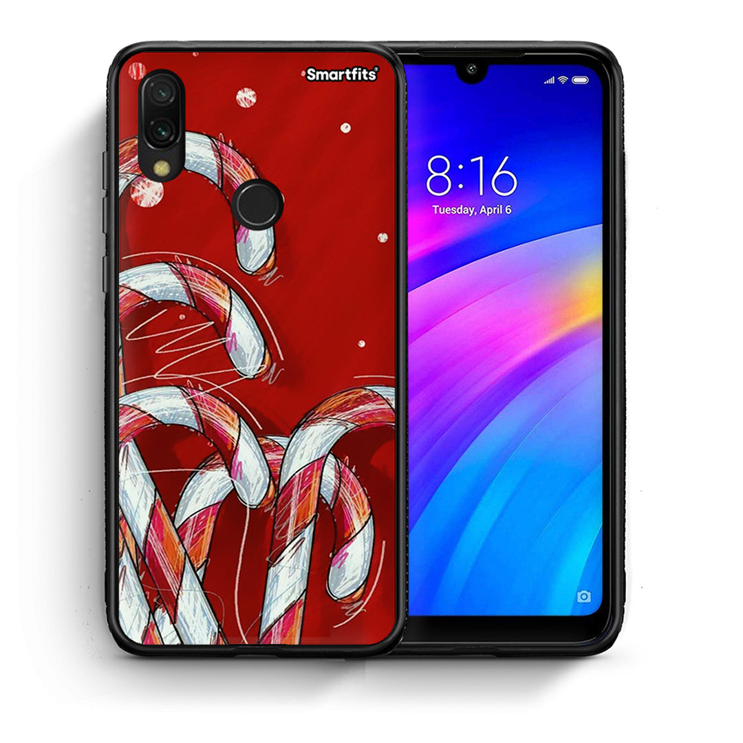 Θήκη Xiaomi Redmi 7 Candy Cane από τη Smartfits με σχέδιο στο πίσω μέρος και μαύρο περίβλημα | Xiaomi Redmi 7 Candy Cane case with colorful back and black bezels
