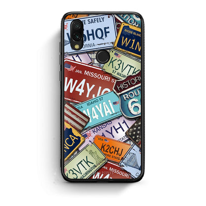 Xiaomi Redmi 7 Car Plates θήκη από τη Smartfits με σχέδιο στο πίσω μέρος και μαύρο περίβλημα | Smartphone case with colorful back and black bezels by Smartfits